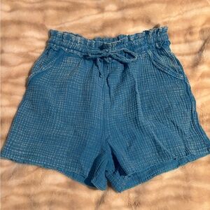 High Waist Blue Women's Shorts Zenana medium